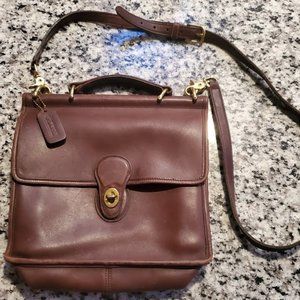 Brown Leather Vintage Coach Crossbody Bag